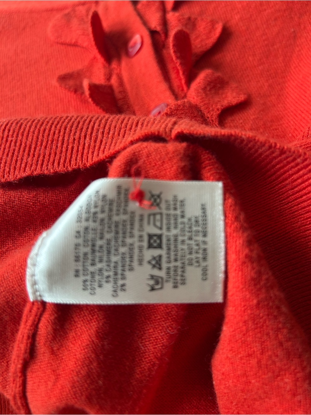 sparrow Bright Red Ruffle-Trim Button Cardigan - Picture 4 of 4